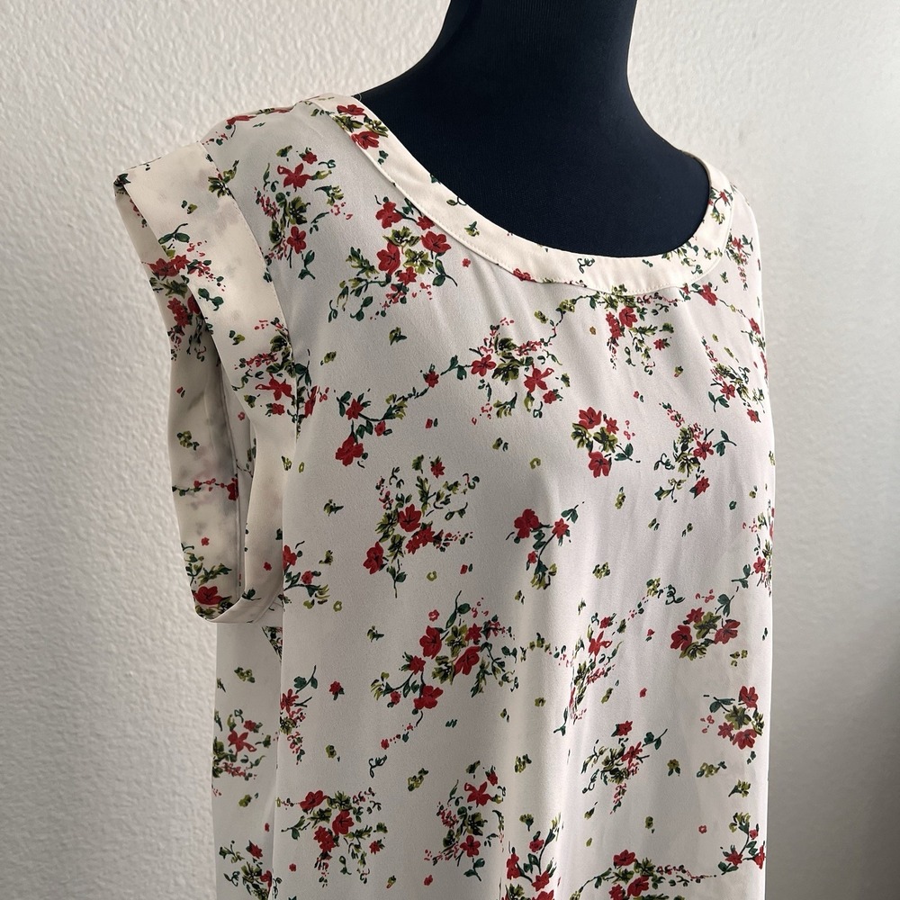 Pleione Large Ditzy Floral Blouse Cottagecore Peasant Top Flowy Prairie Boho